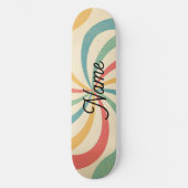 Gepersonaliseerde naam Retro Stripes Typografie Persoonlijk Skateboard (Voorkant)