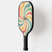 Gepersonaliseerde naam Retro Stripes Typografie Pickleball Paddle (Links)