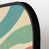 Gepersonaliseerde naam Retro Stripes Typografie Pickleball Paddle (Links Detail)