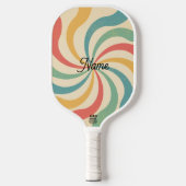 Gepersonaliseerde naam Retro Stripes Typografie Pickleball Paddle (Voorkant)