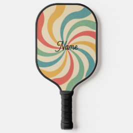 Gepersonaliseerde naam Retro Stripes Typografie Pickleball Paddle