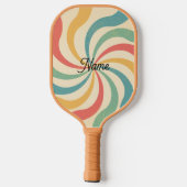 Gepersonaliseerde naam Retro Stripes Typografie Pickleball Paddle (Achterkant)