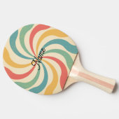 Gepersonaliseerde naam Retro Stripes Typografie Tafeltennisbatje (Zijkant)