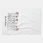 Gepersonaliseerde naam Retro Wildflower Theedoek (Horizontaal)