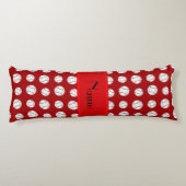 Gepersonaliseerde naam rode basisbollen patroon lichaamskussen (Achterkant)