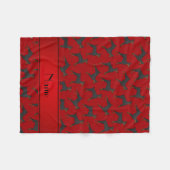 Gepersonaliseerde naam rode doberman pinschers fleece deken (Voorkant (Horizontaal))