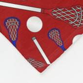 Gepersonaliseerde naam rode lacrosse patroon fleece deken (Hoek)