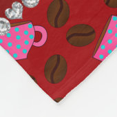 Gepersonaliseerde naam rode roze koffiebonen fleece deken (Hoek)
