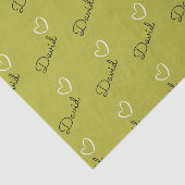 Gepersonaliseerde naam Romantisch Hart Biertje Tissuepapier (Detail)