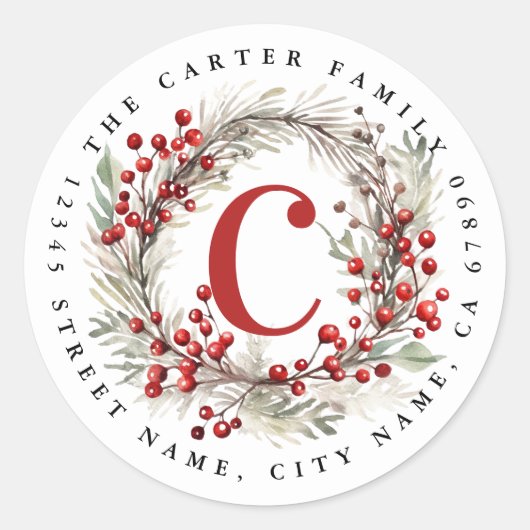 Gepersonaliseerde naam Ronde Adresetiketten Ronde Sticker (Voorkant)