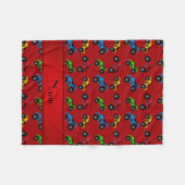 Gepersonaliseerde naam rood atv patroon fleece deken (Voorkant (Horizontaal))