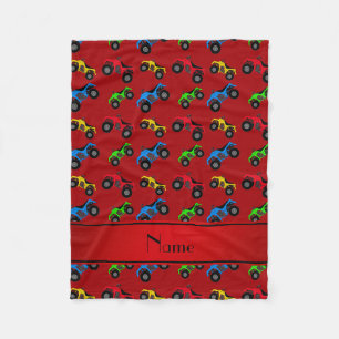 Gepersonaliseerde naam rood atv patroon fleece deken