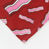 Gepersonaliseerde naam rood baconpatroon fleece deken (Hoek)