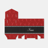 Gepersonaliseerde naam rood cheerleader patroon bedankdoosjes (Uitgevouwen)