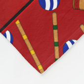 Gepersonaliseerde naam rood croquet patroon fleece deken (Hoek)
