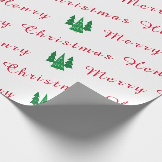 Gepersonaliseerde naam Rood en Wit Vrolijk Kerstfe Cadeaupapier (Hoek)