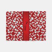 Gepersonaliseerde naam rood karate patroon fleece deken (Voorkant (Horizontaal))