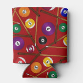 Gepersonaliseerde naam rood kleurig poolpatroon blikjeskoeler (Achterkant)