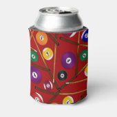 Gepersonaliseerde naam rood kleurig poolpatroon blikjeskoeler (Blikje Achterkant)