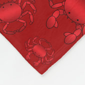 Gepersonaliseerde naam rood krabpatroon fleece deken (Hoek)