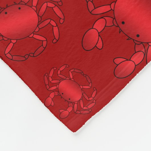 Gepersonaliseerde naam rood krabpatroon fleece deken (Hoek)