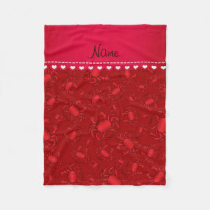 Gepersonaliseerde naam rood krabpatroon fleece deken