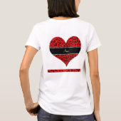 Gepersonaliseerde naam rood luipspatroon t-shirt (Achterkant)