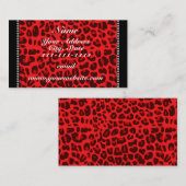 Gepersonaliseerde naam rood luipspatroon visitekaartje (Voorkant / Achterkant)