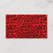 Gepersonaliseerde naam rood luipspatroon visitekaartje (Achterkant)
