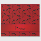 Gepersonaliseerde naam rood skydiving patroon cadeaupapier (Vlak)