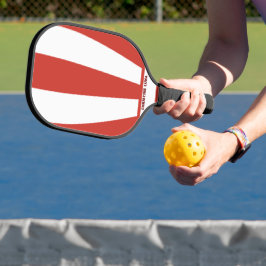 Gepersonaliseerde Naam Rood & Witte Strepen Pickleball Paddle