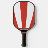 Gepersonaliseerde Naam Rood & Witte Strepen Twee T Pickleball Paddle (Achterkant)