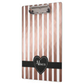 Gepersonaliseerde naam roos gold elegant chic mode klembord (Links)