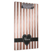 Gepersonaliseerde naam roos gold elegant chic mode klembord (Rechts)