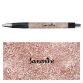 Gepersonaliseerde Naam Roos Goud Blush Roze Glitte Pen