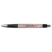 Gepersonaliseerde Naam Roos Goud Blush Roze Glitte Pen (Voorkant)