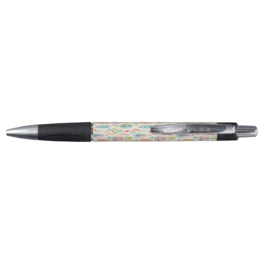 Gepersonaliseerde naam, roze Aqua Boho veren Pen (Achterkant)