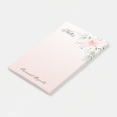 Gepersonaliseerde naam ROZE BLOEMIGE ROZEN Notitie Post-it® Notes (Schuin)