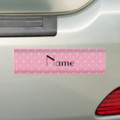 Gepersonaliseerde naam roze diamanten bumpersticker (Op auto)