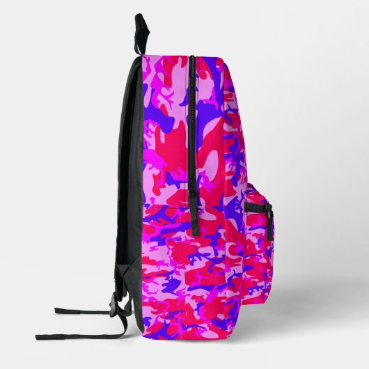 Gepersonaliseerde Naam Roze en Blauwe Camouflage Bedrukte Rugzak (Links)