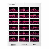 Gepersonaliseerde naam roze glitter damask roze bo etiket (Full Sheet)