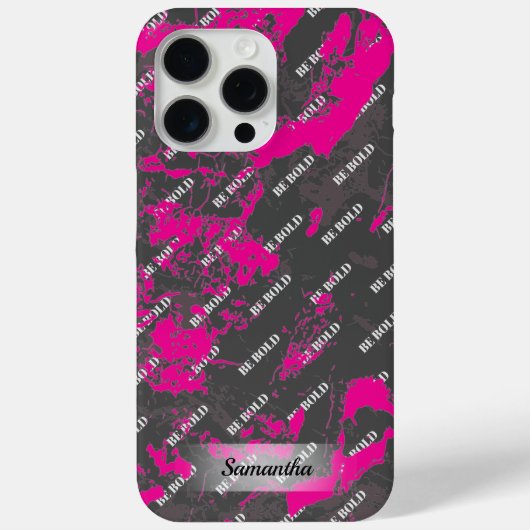 Gepersonaliseerde naam Roze Grijs Marmer Case-Mate iPhone Case (Achterkant)