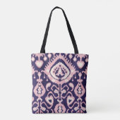 Gepersonaliseerde naam roze Ikat Pattern Bridesmai Tote Bag (Achterkant)