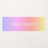 Gepersonaliseerde naam Roze Lila Gele Zonnesetkleu Yogamat (Achterkant (horizontaal))