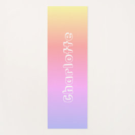 Gepersonaliseerde naam Roze Lila Gele Zonnesetkleu Yogamat