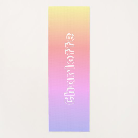 Gepersonaliseerde naam Roze Lila Gele Zonnesetkleu Yogamat (Voorkant)