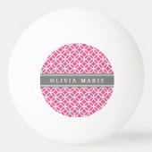 Gepersonaliseerde naam Roze Moderne Circles Patroo Pingpongbal (Voorkant)