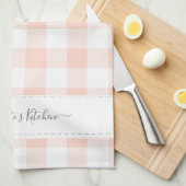 Gepersonaliseerde naam Roze speldenknop Theedoek (Quarter Fold)