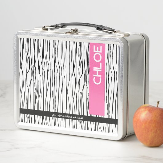 Gepersonaliseerde naam Roze & Zwart Modern (In situ)