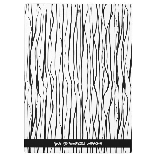 Gepersonaliseerde naam Roze & Zwart Modern Klembord (Achterkant)